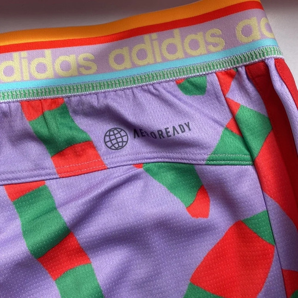 Farm Rio x Adidas Collaboration Pacer 3-Stripe Knit Shorts Bright Pattern Medium - Picture 9 of 9